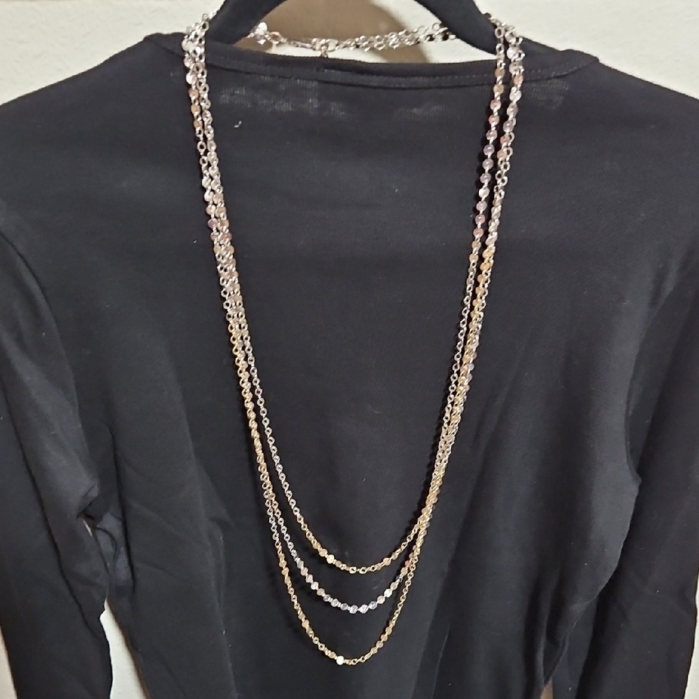 Chico's Gold and Silver Multi-Strand Necklace
